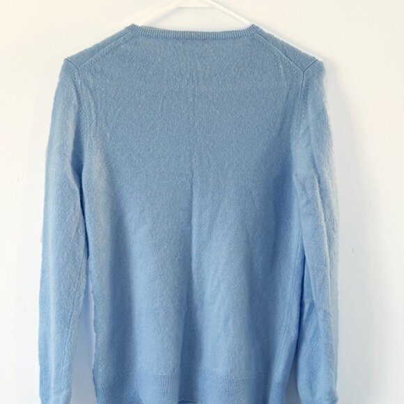 Jennie Liu Cashmere Crystal Blue Cardigan Sweater Size SMALL Msrp $159 - Picture 2 of 7
